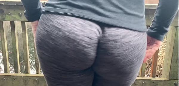  Succulent Booty Mom Has A Wedgie In Her Full Cheeks Outside